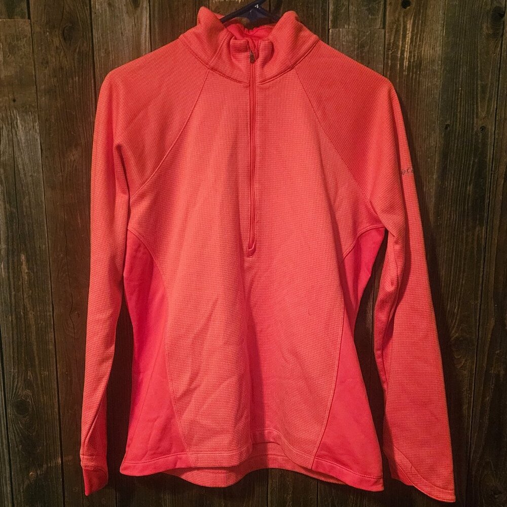 Columbia Sportswear Large Bright Pink Fleece 1/4 Zip sweater